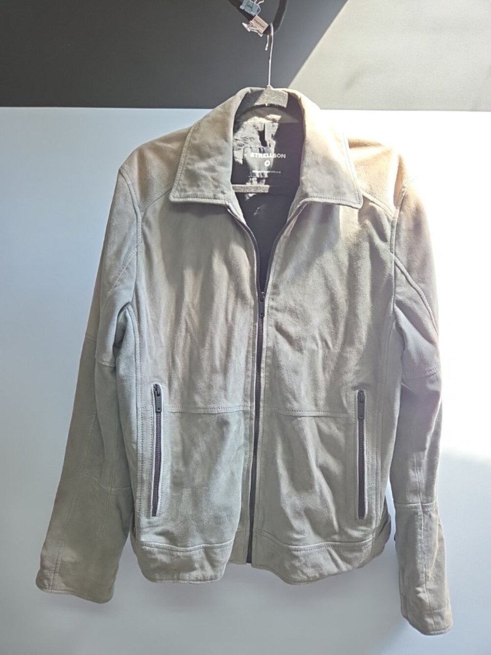Gorgeous Strellson buttersoft goat suede Harrington jacket in Gray 48 R